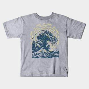 Japanese Wave design Kids T-Shirt